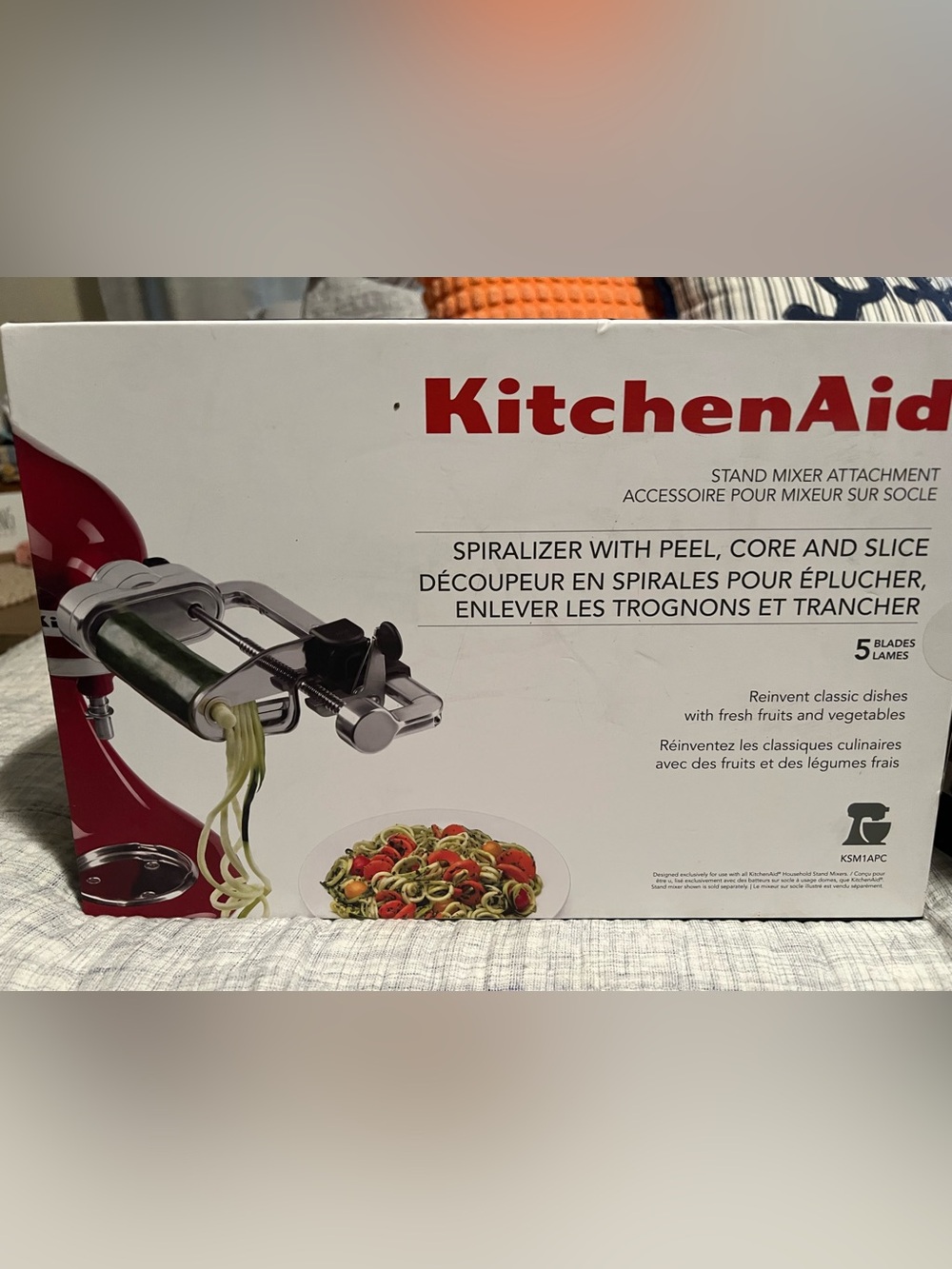KitchenAid stand mixer attachment spiralizer with peel core and slice blades NEW